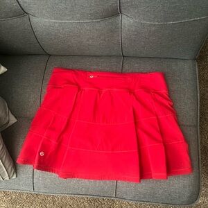 Red Lululemon Pace Rival Skirt